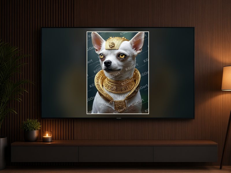 Preview mockup: Joshi in Bow to the King shown in art mode on a wall-mounted TV